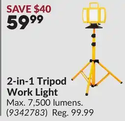 Princess Auto 2-in-1 Tripod Work Light offer