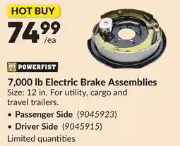 Princess Auto 7,000 lb Electric Brake Assemblies offer