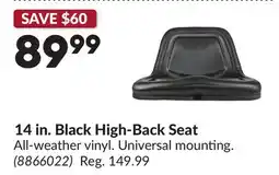 Princess Auto 14 in. Black High-Back Seat offer