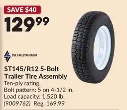 Princess Auto ST145/R12 5-Bolt Trailer Tire Assembly offer