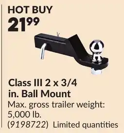 Princess Auto Class III 2 x 3/4 in. Ball Mount offer