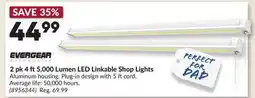 Princess Auto 2 pk 4 ft 5,000 Lumen LED Linkable Shop Lights offer
