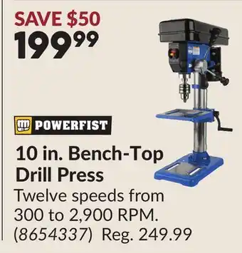 Princess Auto 10 in. Bench-Top Drill Press offer