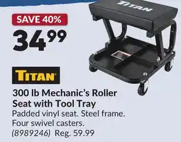 Princess Auto 300 lb Mechanic's Roller Seat with Tool Tray offer