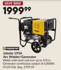 Princess Auto Jobsite 195A Arc Welder/Generator offer