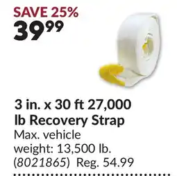 Princess Auto 3 in. x 30 ft 27,000 lb Recovery Strap offer