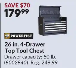 Princess Auto 26 in. 4-Drawer Top Tool Chest offer