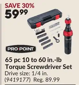 Princess Auto 65 pc 10 to 60 in.-lb Torque Screwdriver Set offer