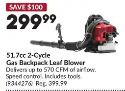 Princess Auto 51.7cc 2-Cycle Gas Backpack Leaf Blower offer