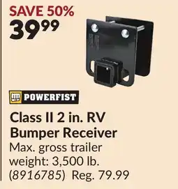 Princess Auto Class II 2 in. RV Bumper Receiver offer