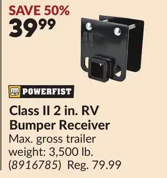 Princess Auto Class II 2 in. RV Bumper Receiver offer