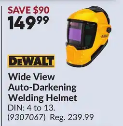 Princess Auto DEWALT Wide View Auto-Darkening Welding Helmet offer