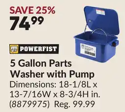 Princess Auto 5 Gallon Parts Washer with Pump offer
