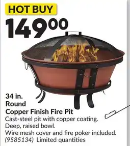 Princess Auto 34 in. Round Copper Finish Fire Pit offer
