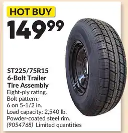 Princess Auto ST225/75R15 6-Bolt Trailer Tire Assembly offer