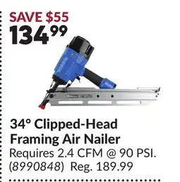 Princess Auto 34° Clipped-Head Framing Air Nailer offer