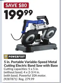 Princess Auto 5 in. Portable Variable-Speed Metal Cutting Electric Band Saw with Base offer