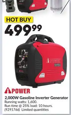 Princess Auto 2,000W Gasoline Inverter Generator offer