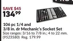 Princess Auto 106 pc 1/4 and 3/8 in. dr Mechanic's Socket Set offer