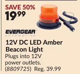 Princess Auto 12V DC LED Amber Beacon Light offer