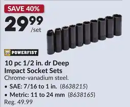 Princess Auto 10 pc 1/2 in. dr Deep Impact Socket Sets offer