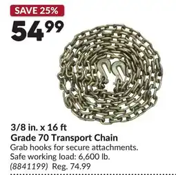 Princess Auto 3/8 in. x 16 ft Grade 70 Transport Chain offer