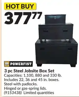 Princess Auto 3 pc Steel Jobsite Box Set offer