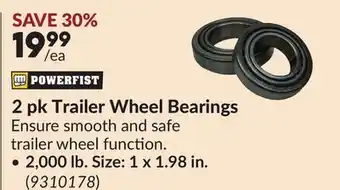 Princess Auto 2 pk Trailer Wheel Bearings offer