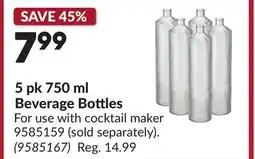 Princess Auto 5 pk 750 ml Beverage Bottles offer