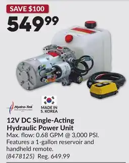 Princess Auto 12V DC Single-Acting Hydraulic Power Unit offer