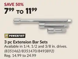 Princess Auto 3 pc Extension Bar Sets offer