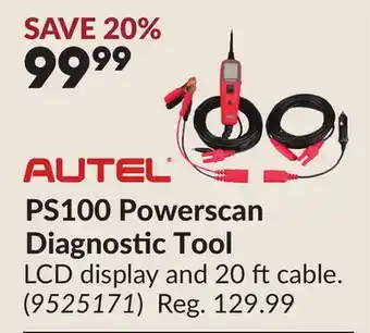 Princess Auto PS100 Powerscan Diagnostic Tool offer