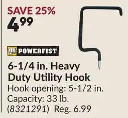 Princess Auto 6-1/4 in. Heavy Duty Utility Hook offer
