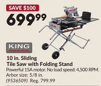 Princess Auto 10 in. Sliding Tile Saw with Folding Stand offer