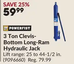 Princess Auto 3 Ton Clevis-Bottom Long-Ram Hydraulic Jack offer