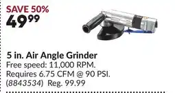 Princess Auto 5 in. Air Angle Grinder offer