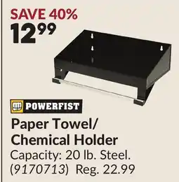 Princess Auto POWERFIST Paper Towel/Chemical Holder offer