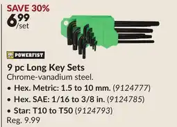 Princess Auto 9 pc Long Key Sets offer