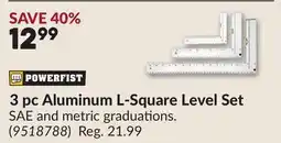 Princess Auto 3 pc Aluminum L-Square Level Set offer