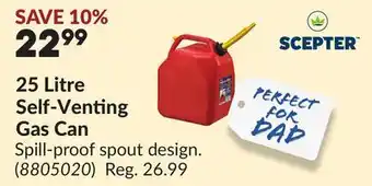Princess Auto 25 Litre Self-Venting Gas Can offer