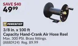 Princess Auto 3/8 in. x 100 ft Capacity Hand-Crank Air Hose Reel offer