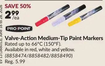 Princess Auto Valve-Action Medium-Tip Paint Markers offer