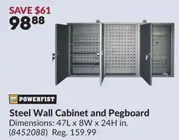 Princess Auto Steel Wall Cabinet and Pegboard offer