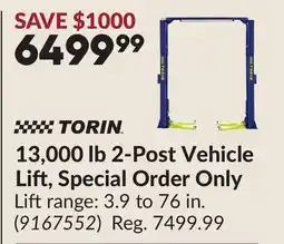 Princess Auto 13,000 lb 2-Post Vehicle Lift, Special Order Only offer