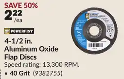 Princess Auto 4-1/2 in. Aluminum Oxide Flap Discs, 40 Grit offer