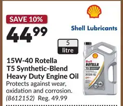 Princess Auto 15W-40 Rotella T5 Synthetic-Blend Heavy Duty Engine Oil offer