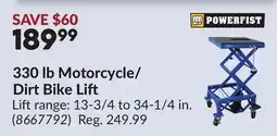 Princess Auto 330 lb Motorcycle/ Dirt Bike Lift offer