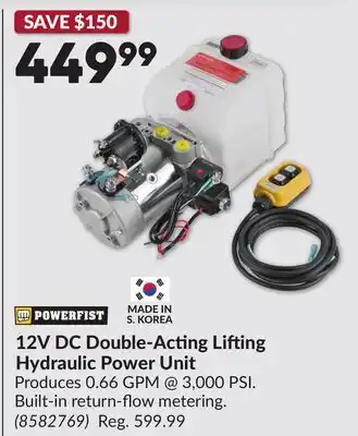 Princess Auto 12V DC Double-Acting Lifting Hydraulic Power Unit offer