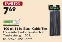 Princess Auto 100 pk 11 in. Black Cable Ties offer