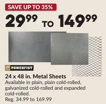 Princess Auto 24 x 48 in. Metal Sheets offer